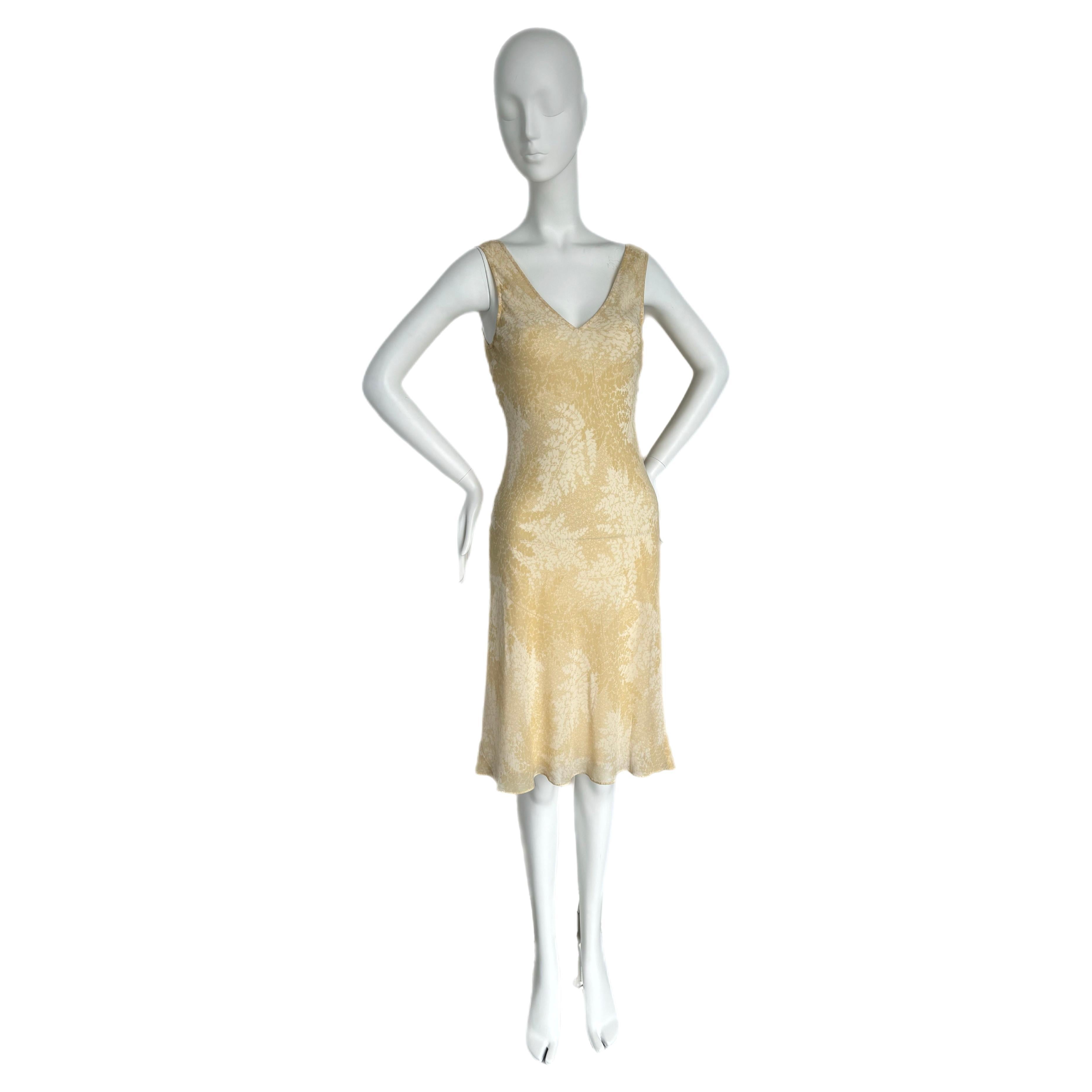 CALVIN KLEIN COLLECTION 90's Vintage Silk Slip Floral Dress For Sale