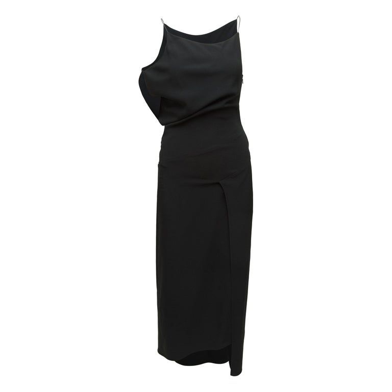Calvin Klein Collection Black Asymmetrical Gown at 1stDibs