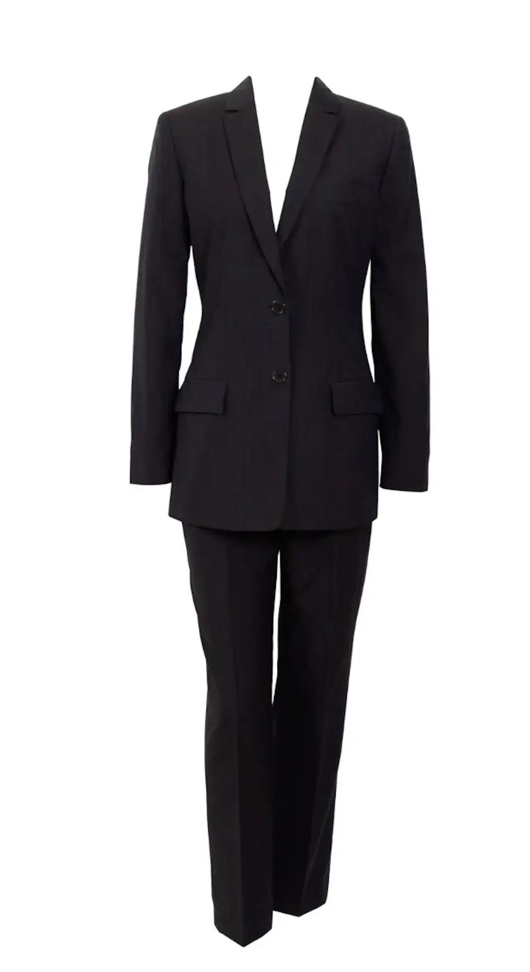 Calvin Klein collection by Calvin Klein vintage 1990's tailored pin stripe suit For Sale 8