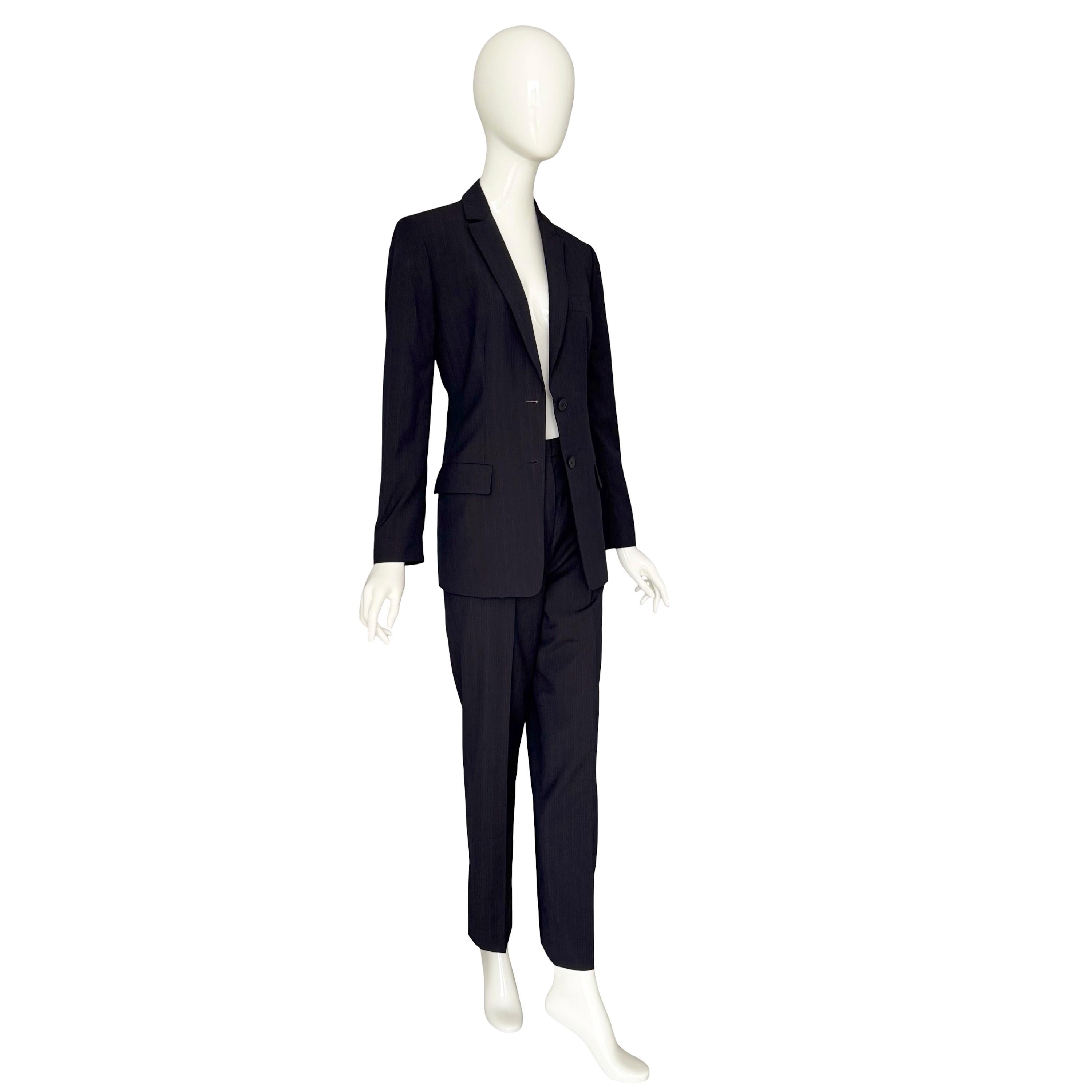 Calvin Klein Collection by Calvin Vintage Traje a rayas a medida de los años 90 en venta 1