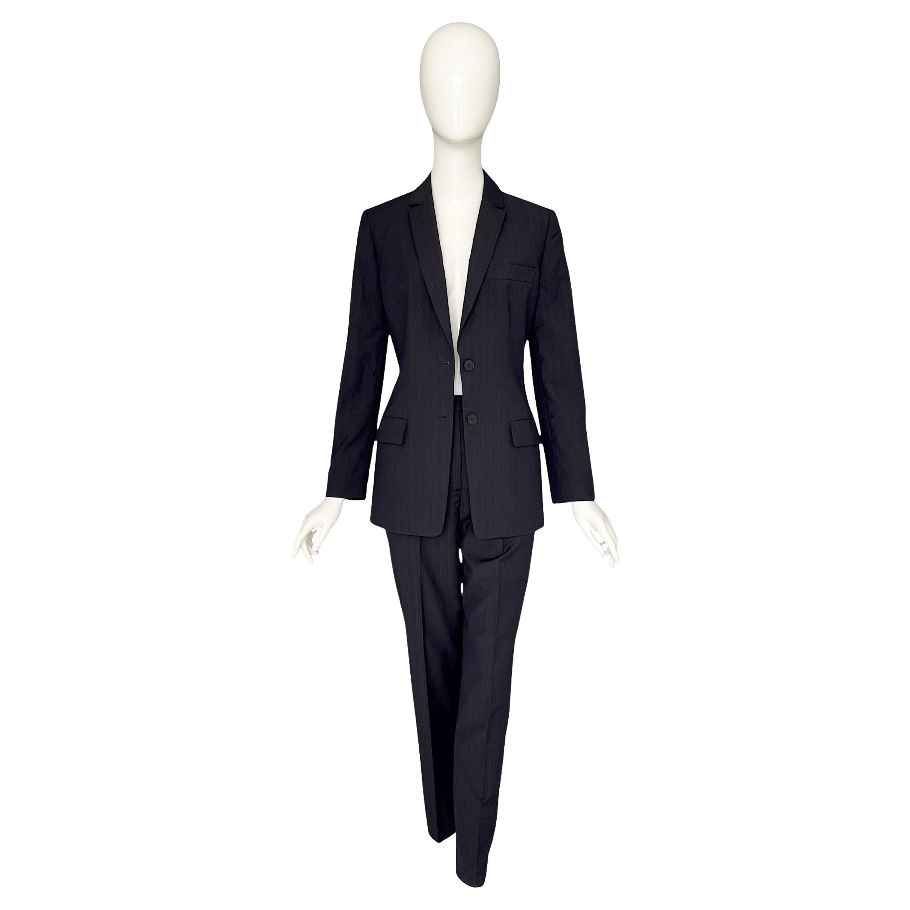 Calvin Klein Collection by Calvin Vintage Traje a rayas a medida de los años 90 en venta