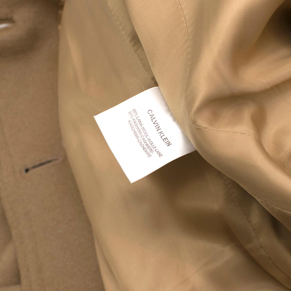 Calvin Klein Collection Camel Wool & Cashmere Blend Coat Size US 6 For Sale 1