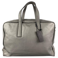 CALVIN KLEIN COLLECTION Grey Leather Travel Bag