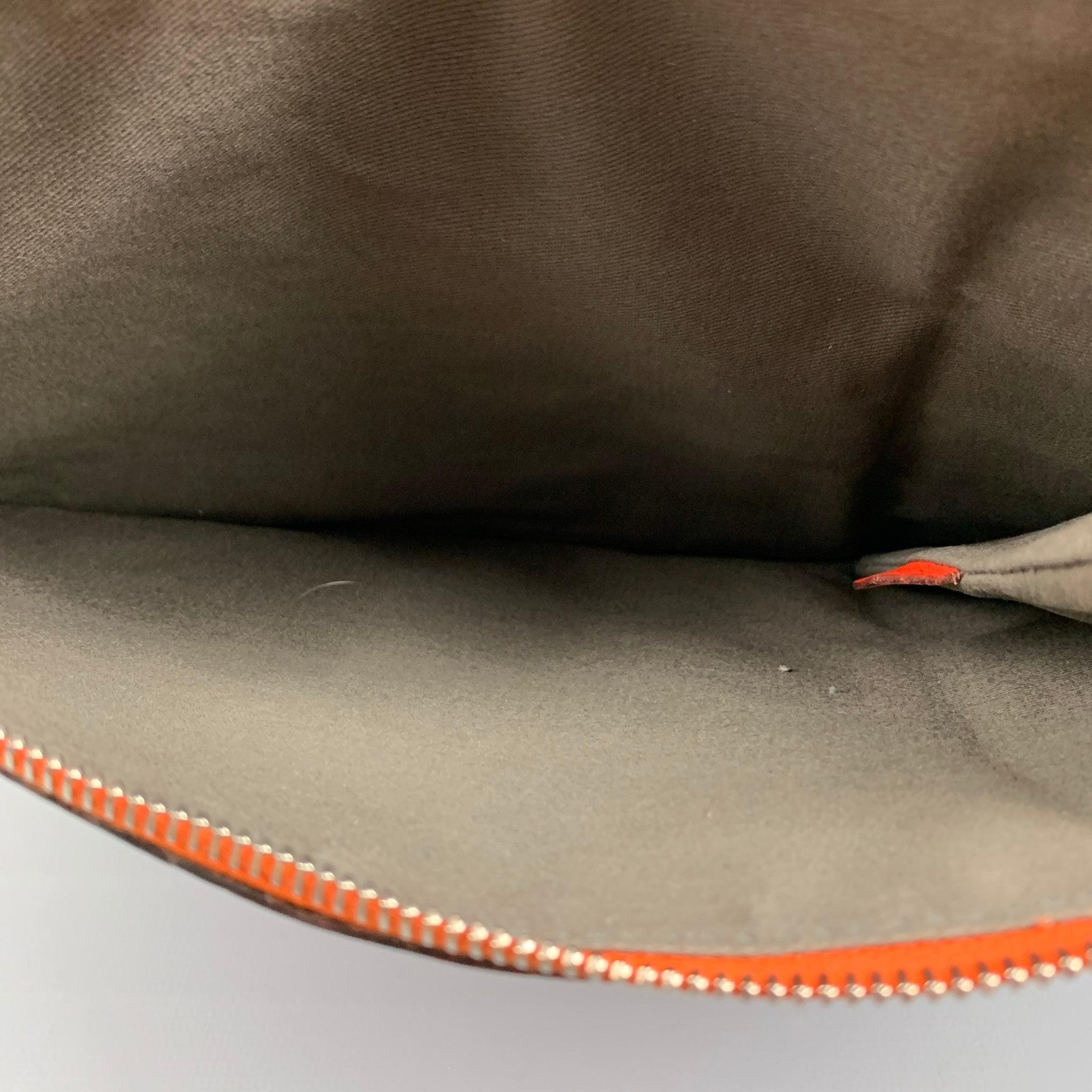 Men's CALVIN KLEIN COLLECTION Orange Textured Leather Pouch Bag