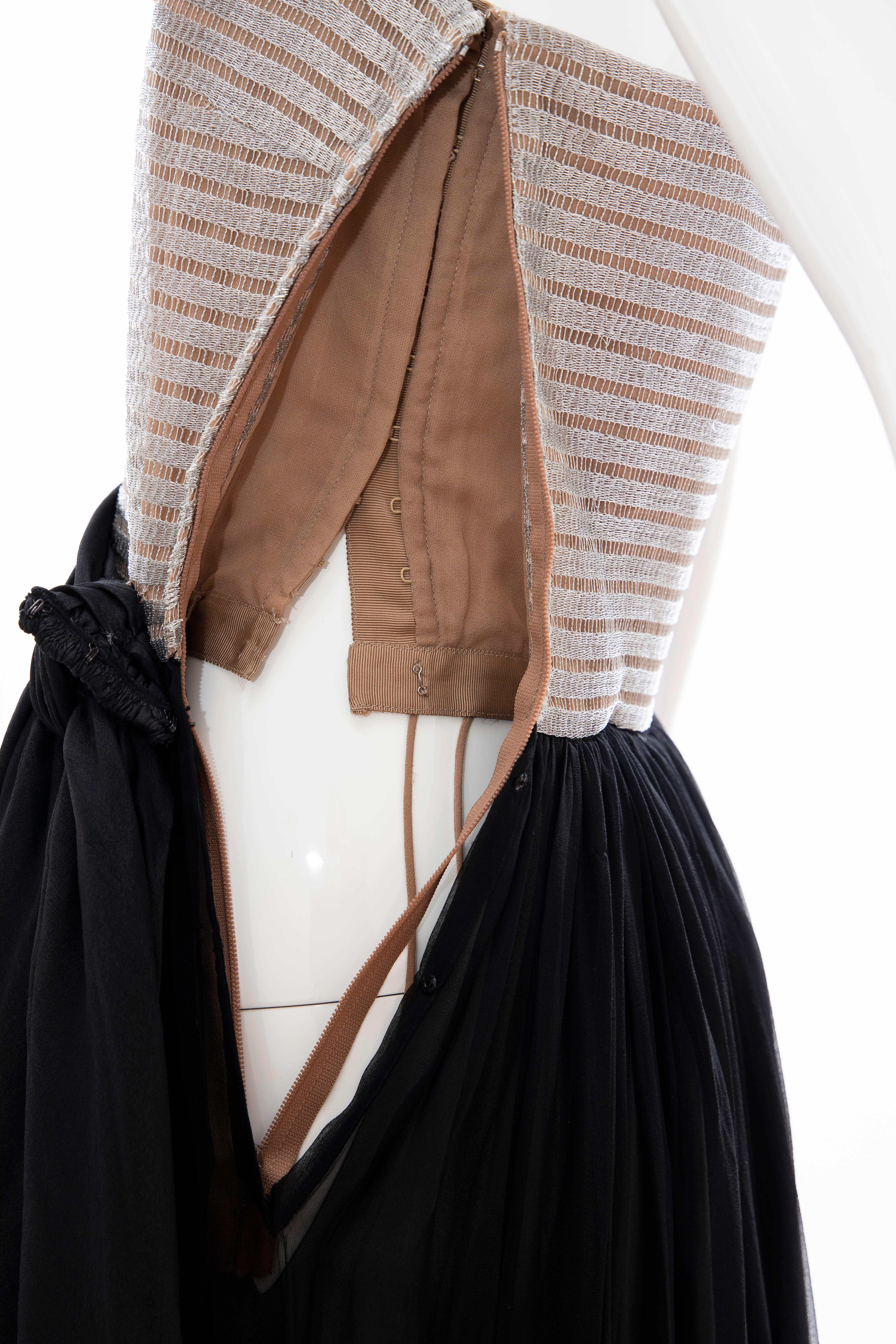 Calvin Klein Collection Runway Strapless Silk Chiffon Evening Dress, Spring 1989 For Sale 9