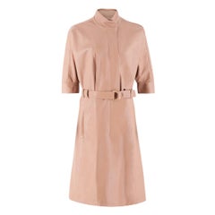 Calvin Klein Collection Sand Leather Trench Coat US 2