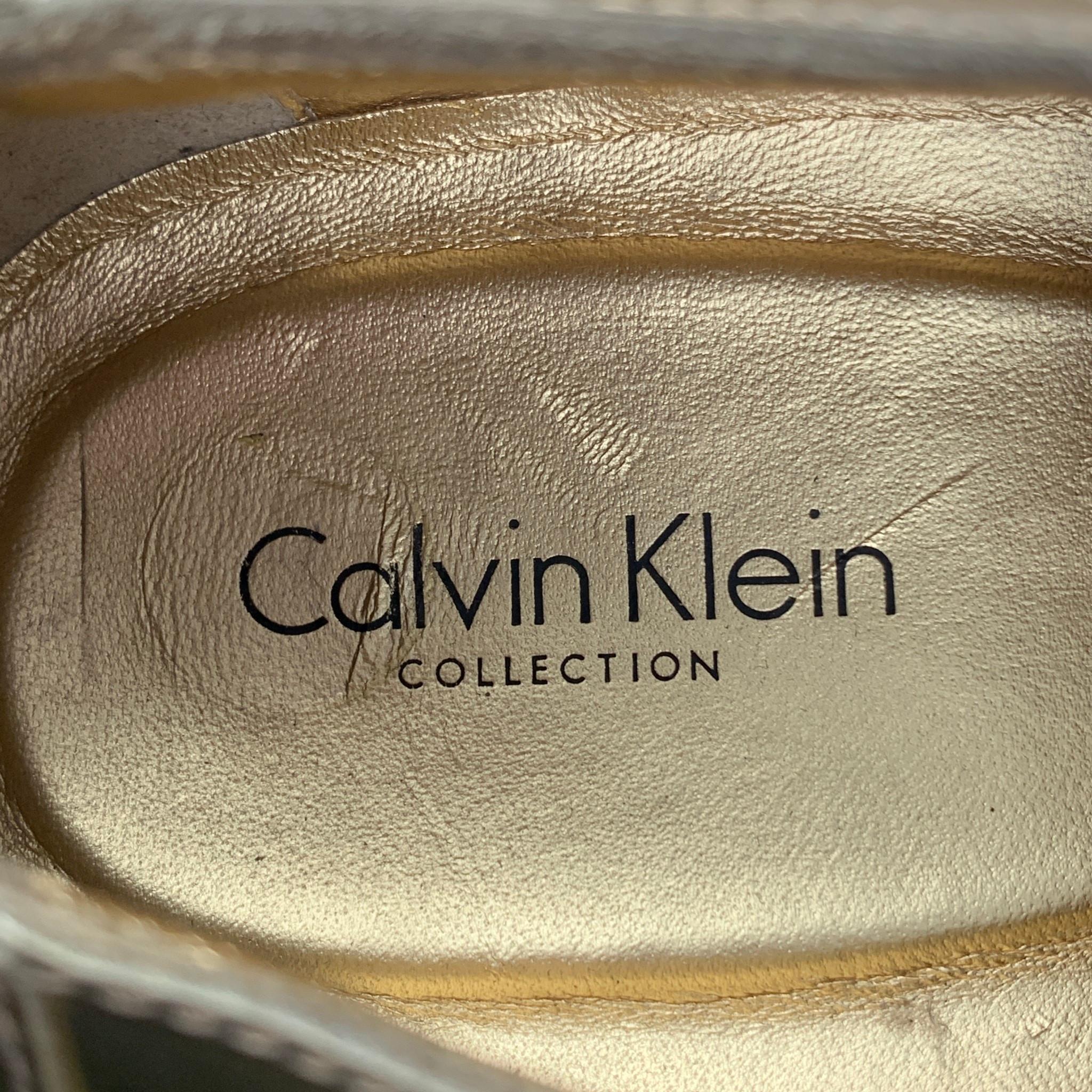 Men's CALVIN KLEIN COLLECTION Size 12 Gold Leather Lace Up Shoes
