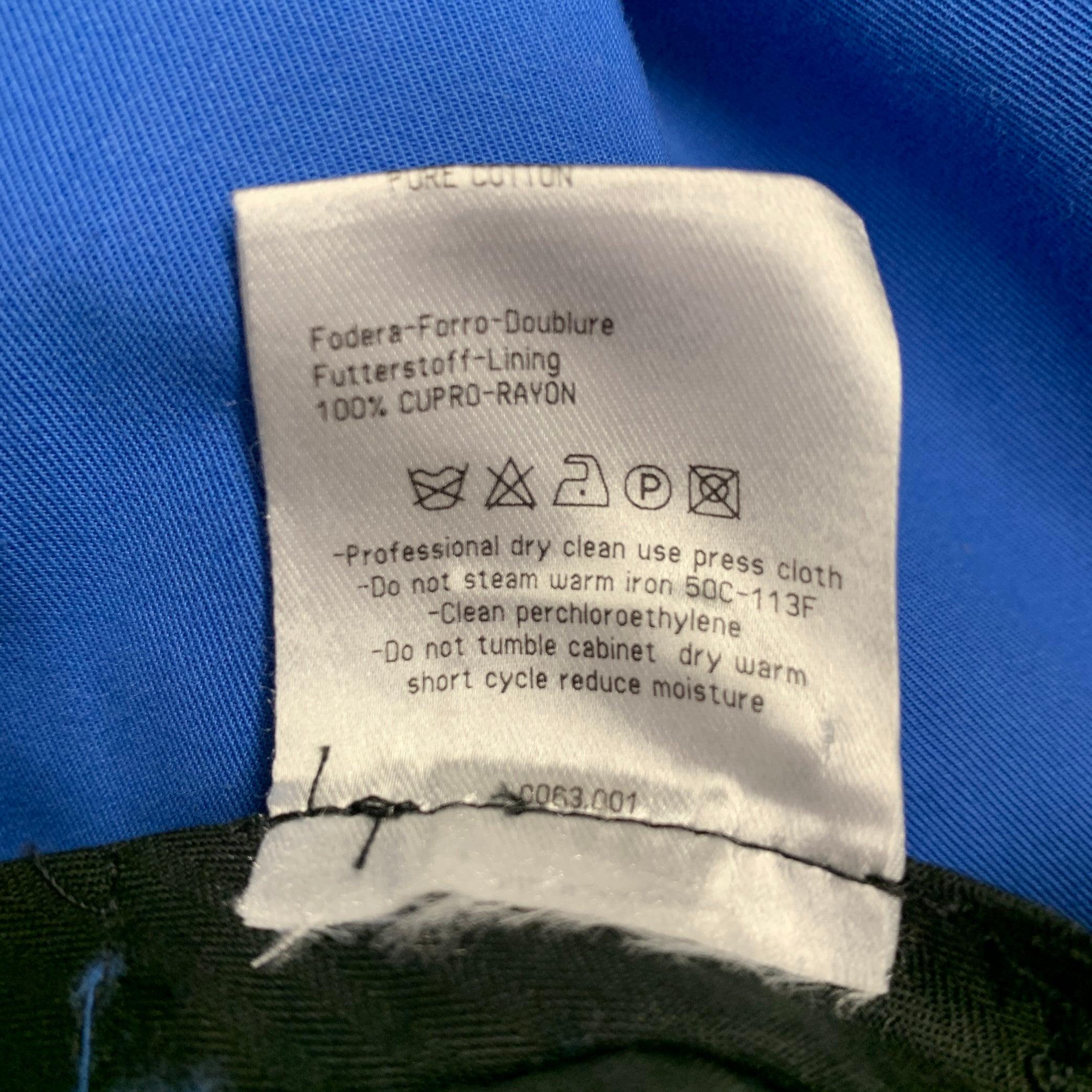 CALVIN KLEIN COLLECTION Size 31 Blue Cotton Flat Front Dress Pants For Sale 1
