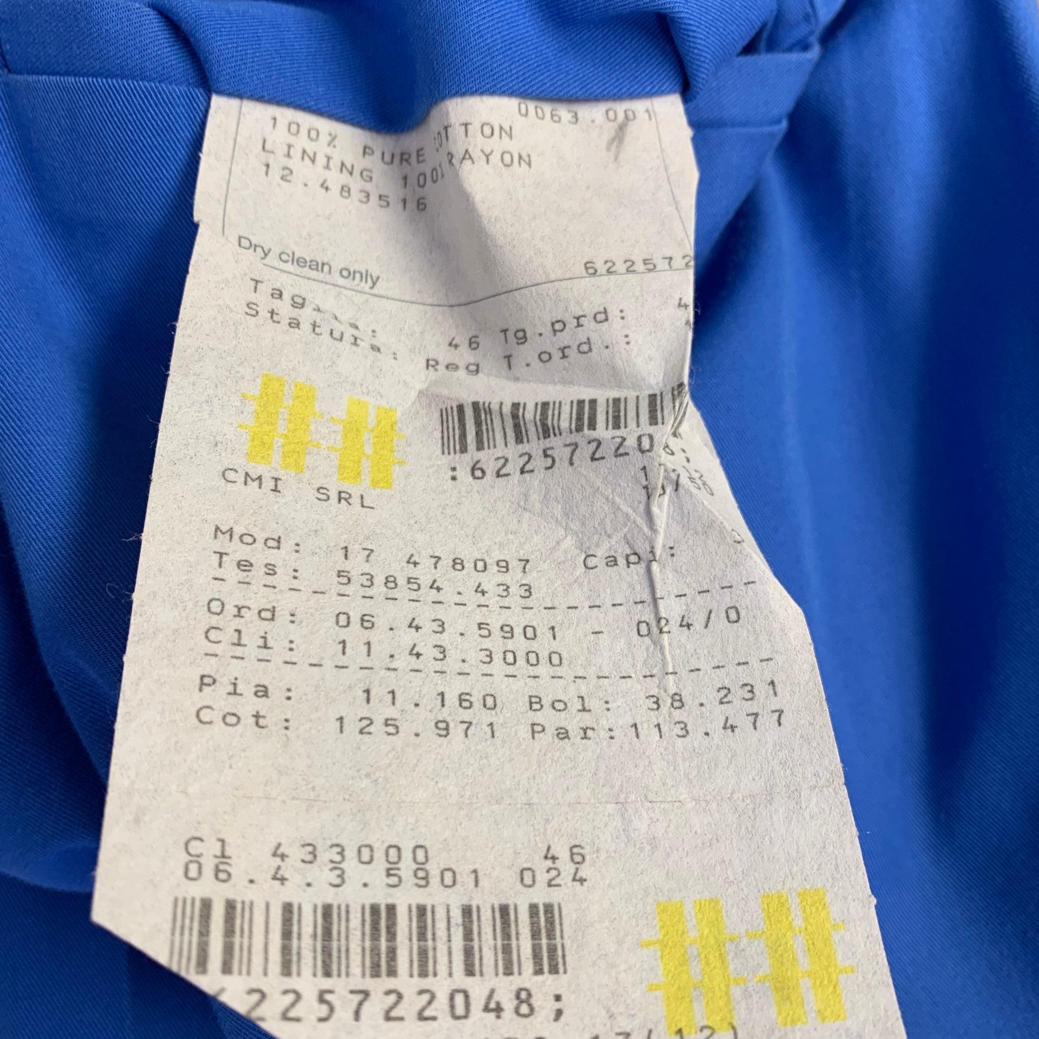 CALVIN KLEIN COLLECTION Size 31 Blue Cotton Flat Front Dress Pants For Sale 3