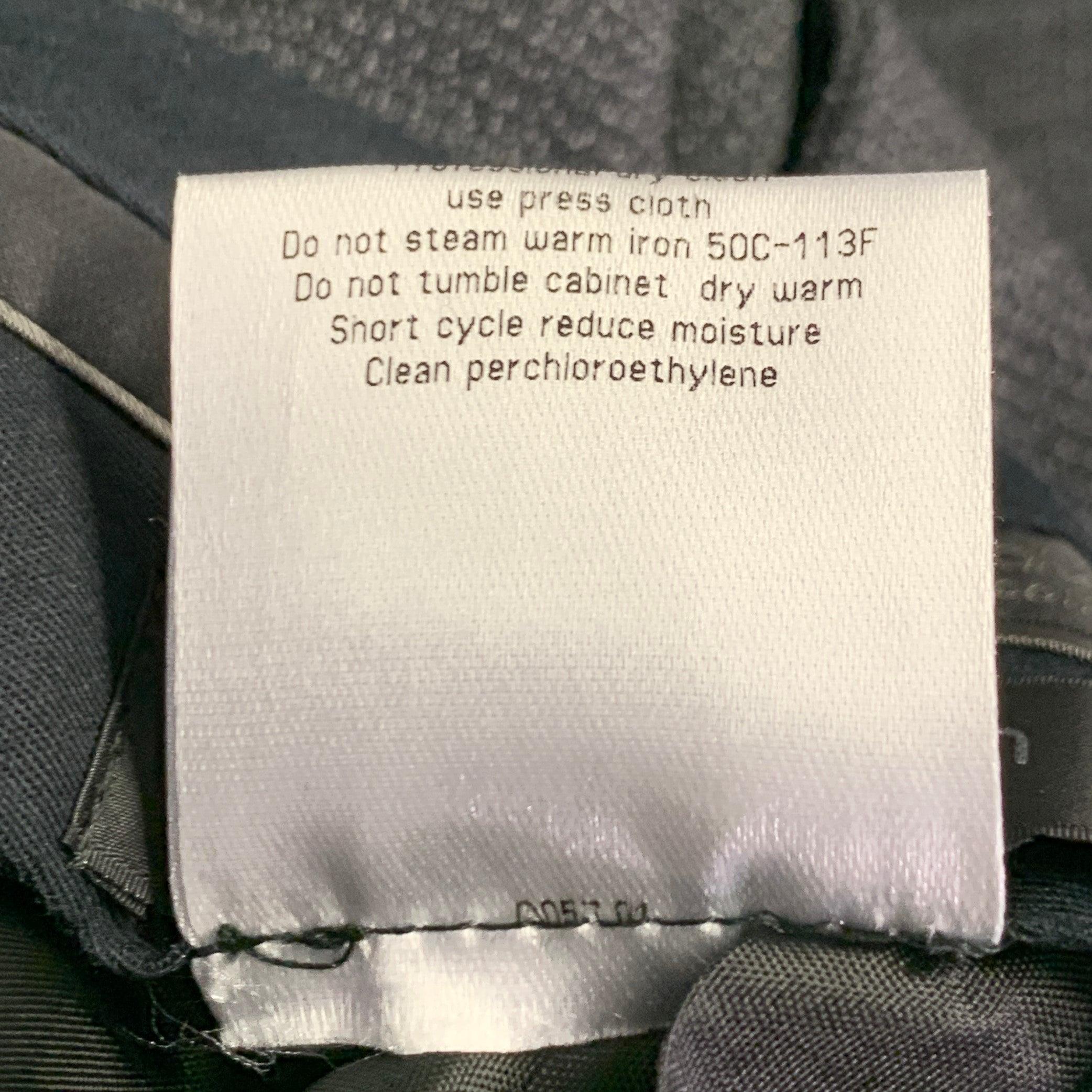 CALVIN KLEIN COLLECTION Taille 32 Laine à grille anthracite Pantalon plat sur le devant en vente 3