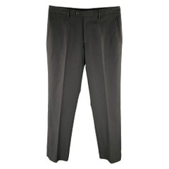 CALVIN KLEIN COLLECTION Size 33 Black Wool Mohair Zip Fly Dress Pants