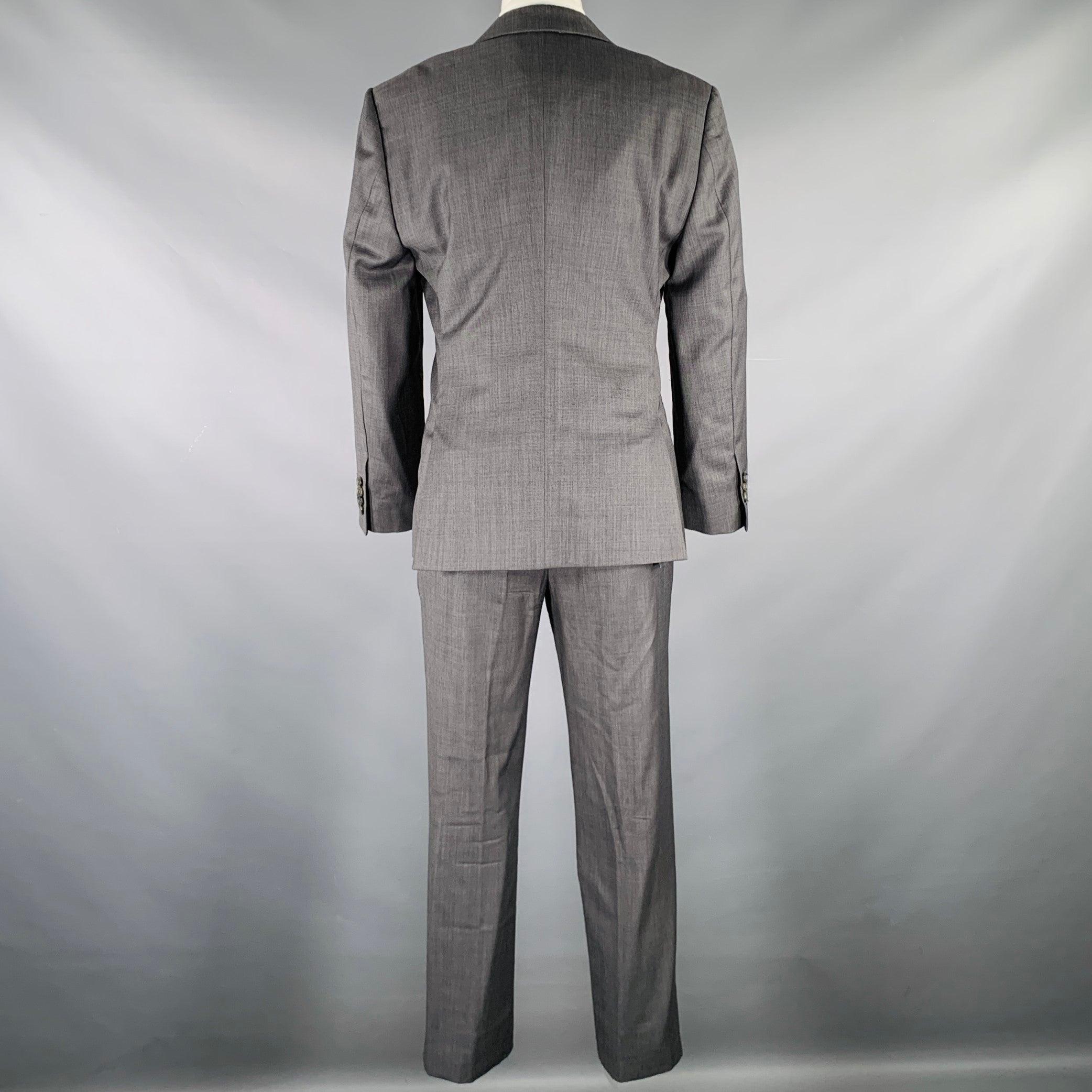 Grigio Calvin Klein Collection Taglia 34 Abito in lana grigia con risvolto a tacche in vendita