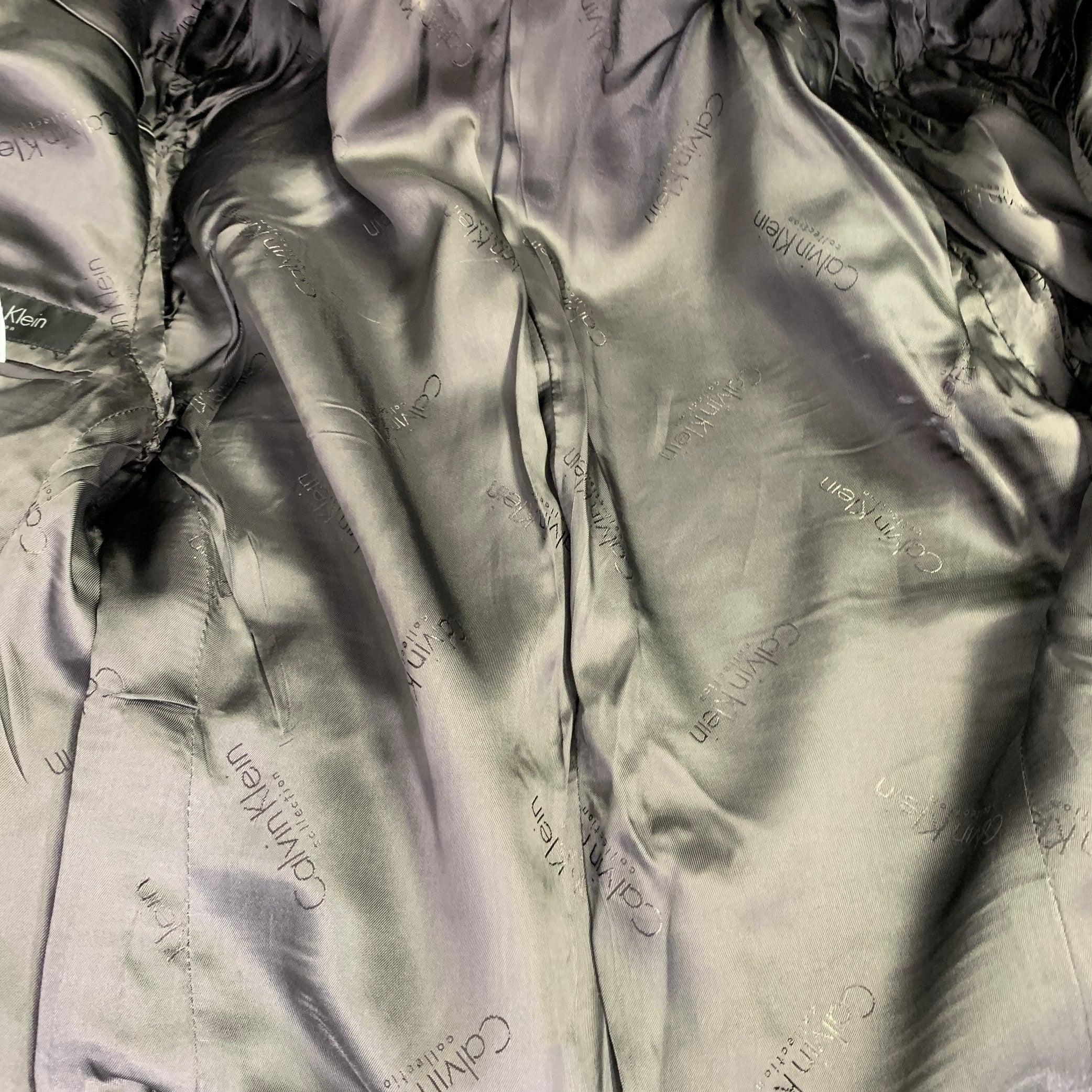 Calvin Klein Collection Taglia 34 Abito in lana grigia con risvolto a tacche in vendita 2