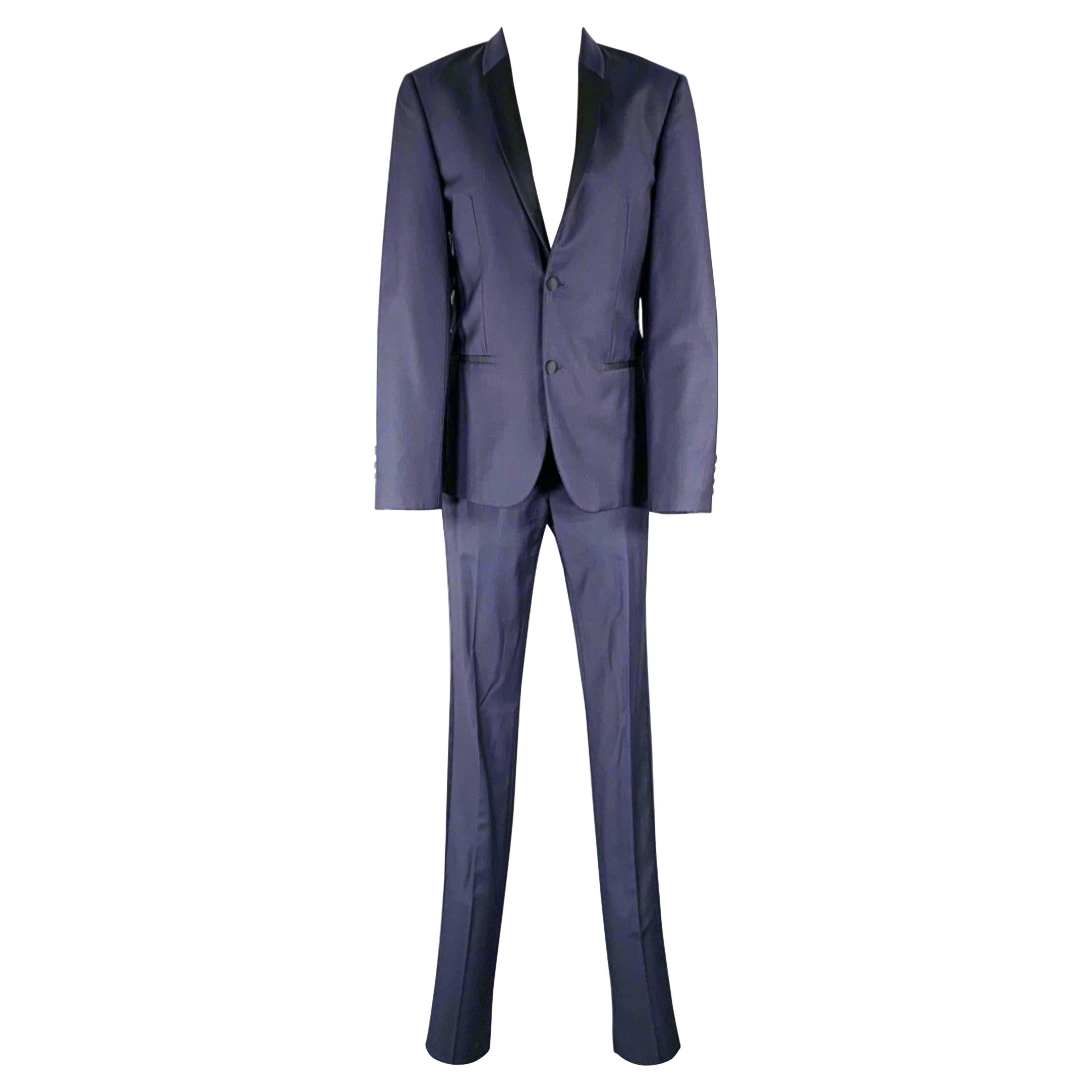 CALVIN KLEIN COLLECTION Taille 34 Laine noire marine à revers châle