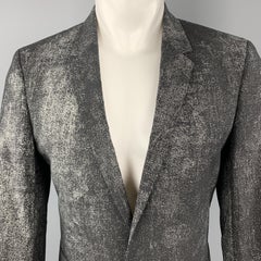 CALVIN KLEIN COLLECTION Manteau de sport noir et gris imprimé vieilli Taille 36