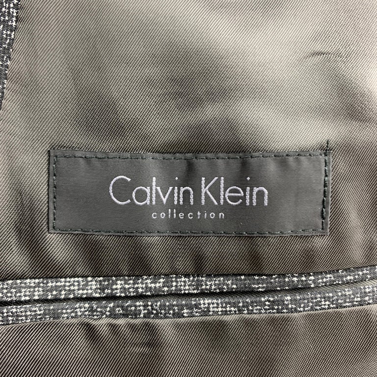 CALVIN KLEIN COLLECTION Size 36 Black and Grey Distressed Print Sport ...