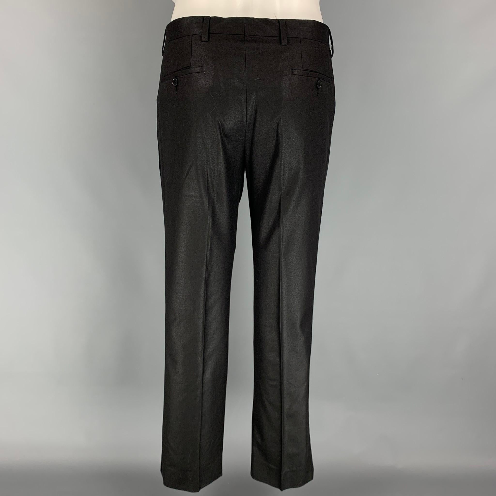 Men's CALVIN KLEIN COLLECTION Size 36 Black Sparkle Wool Peak Lapel Tuxedo