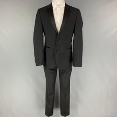 CALVIN KLEIN COLLECTION Size 36 Black Wool Notch Lapel Tuxedo Suit