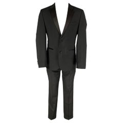 Calvin Klein Collection Taglia 36 Abito da smoking in lana nera con risvolto a tacche