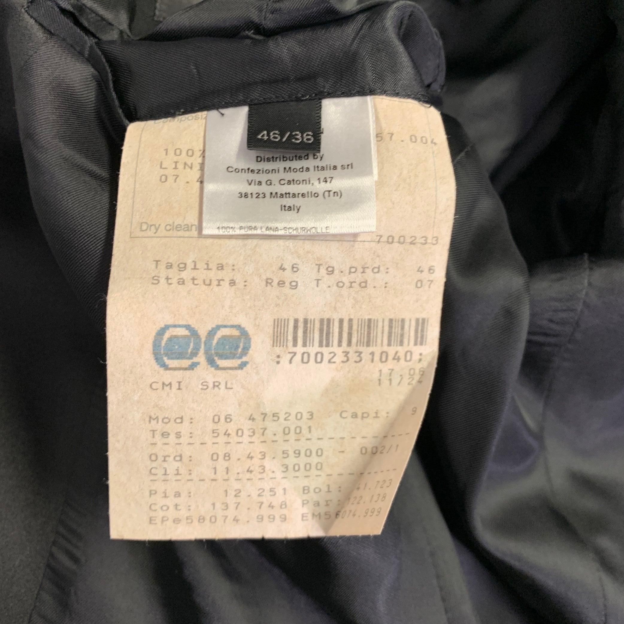 CALVIN KLEIN COLLECTION Size 36 Black Wool Peak Lapel Sport Coat For Sale 3