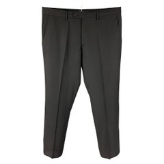 CALVIN KLEIN COLLECTION Size 36 Black Wool Zip Fly Dress Pants