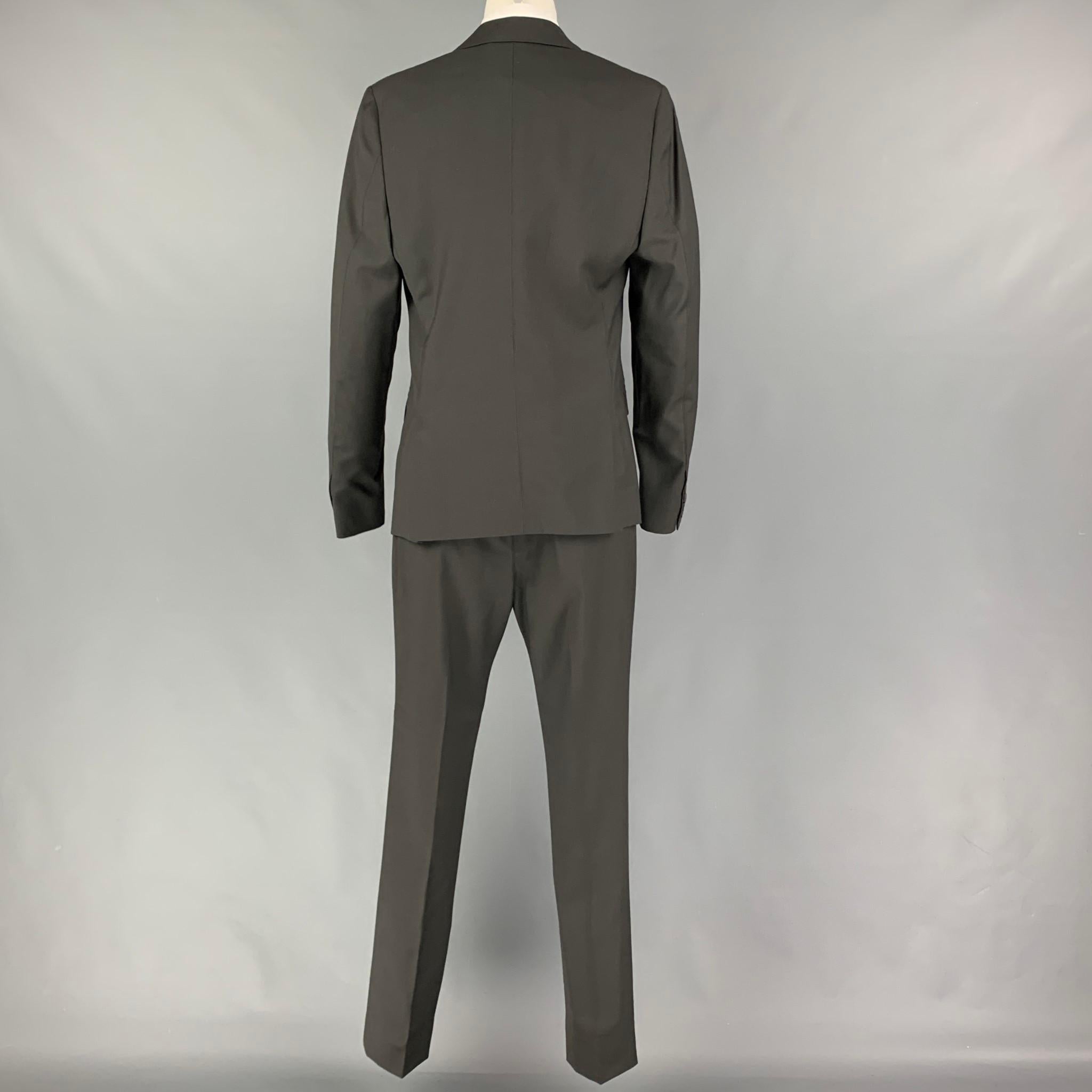 Men's CALVIN KLEIN COLLECTION Size 36 Charcoal Wool Notch Lapel Suit
