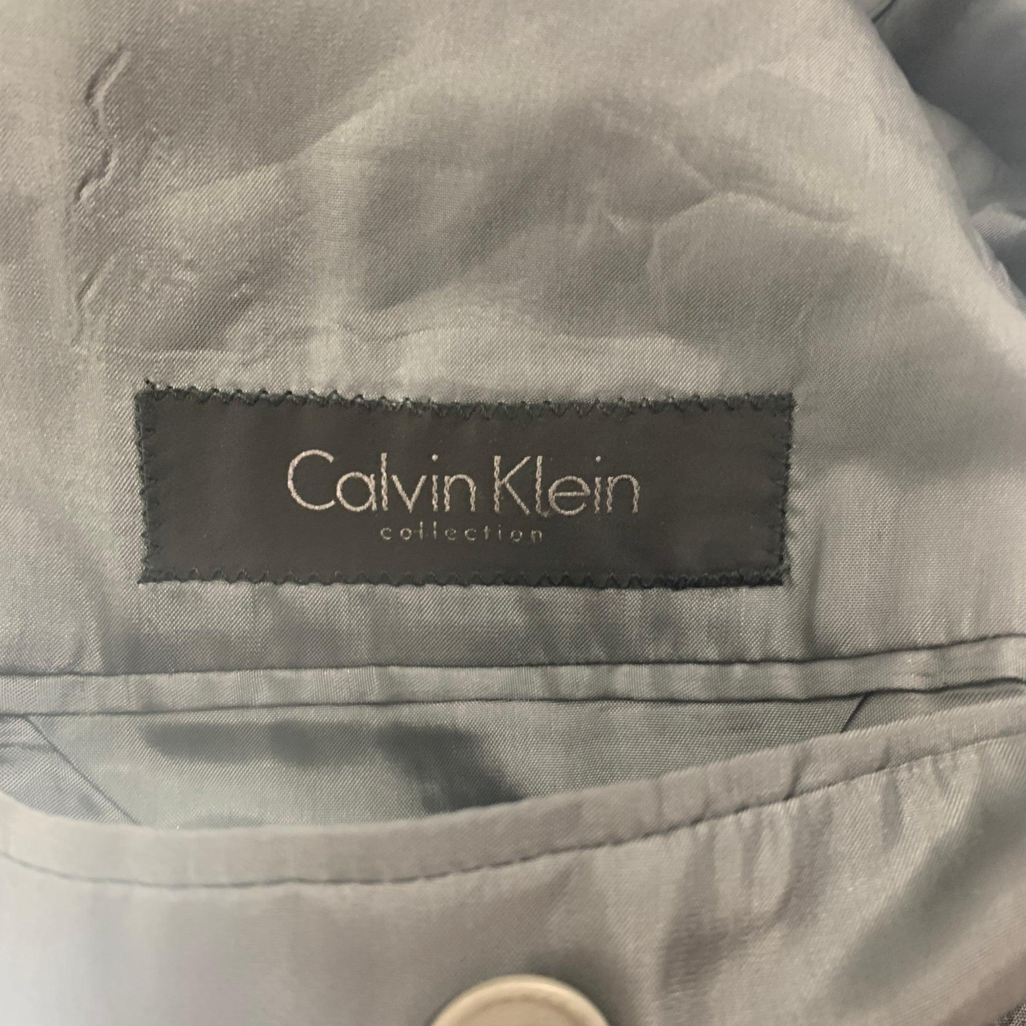CALVIN KLEIN COLLECTION Size 36 Grey Notch Lapel Sport Coat For Sale 3