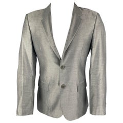 CALVIN KLEIN COLLECTION Talla 36 Chaquetón gris con solapa de muesca
