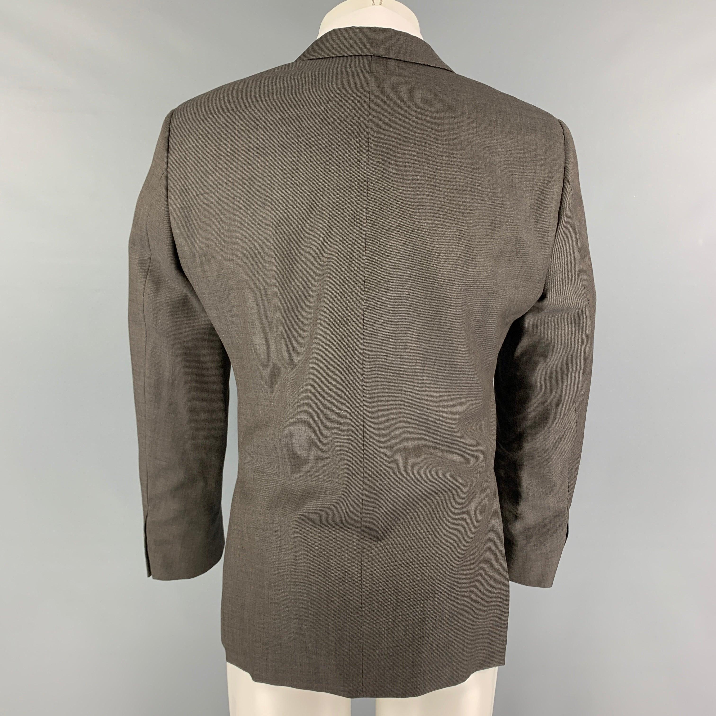 Gray CALVIN KLEIN COLLECTION Size 36 Grey Wool Notch Lapel Sport Coat For Sale