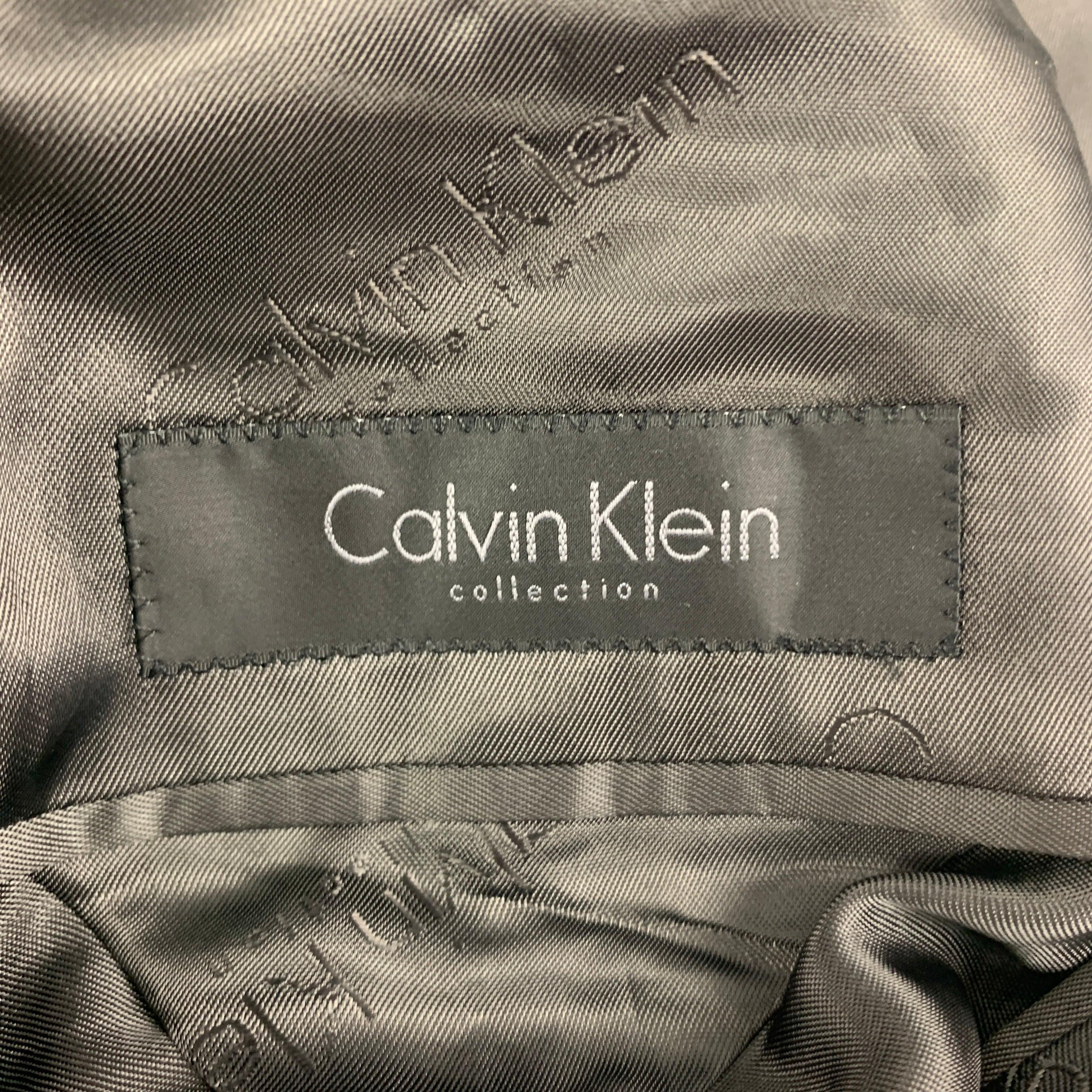 CALVIN KLEIN COLLECTION Size 36 Grey Wool Notch Lapel Sport Coat For Sale 1
