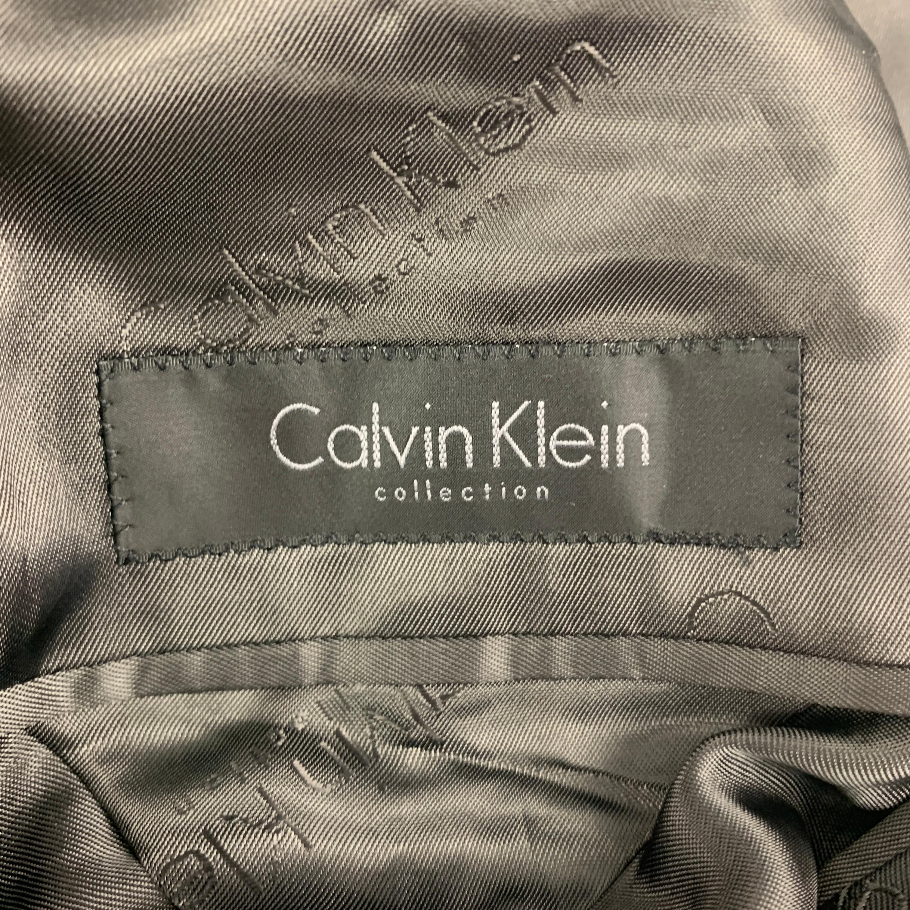 CALVIN KLEIN COLLECTION Size 36 Grey Wool Notch Lapel Sport Coat 3