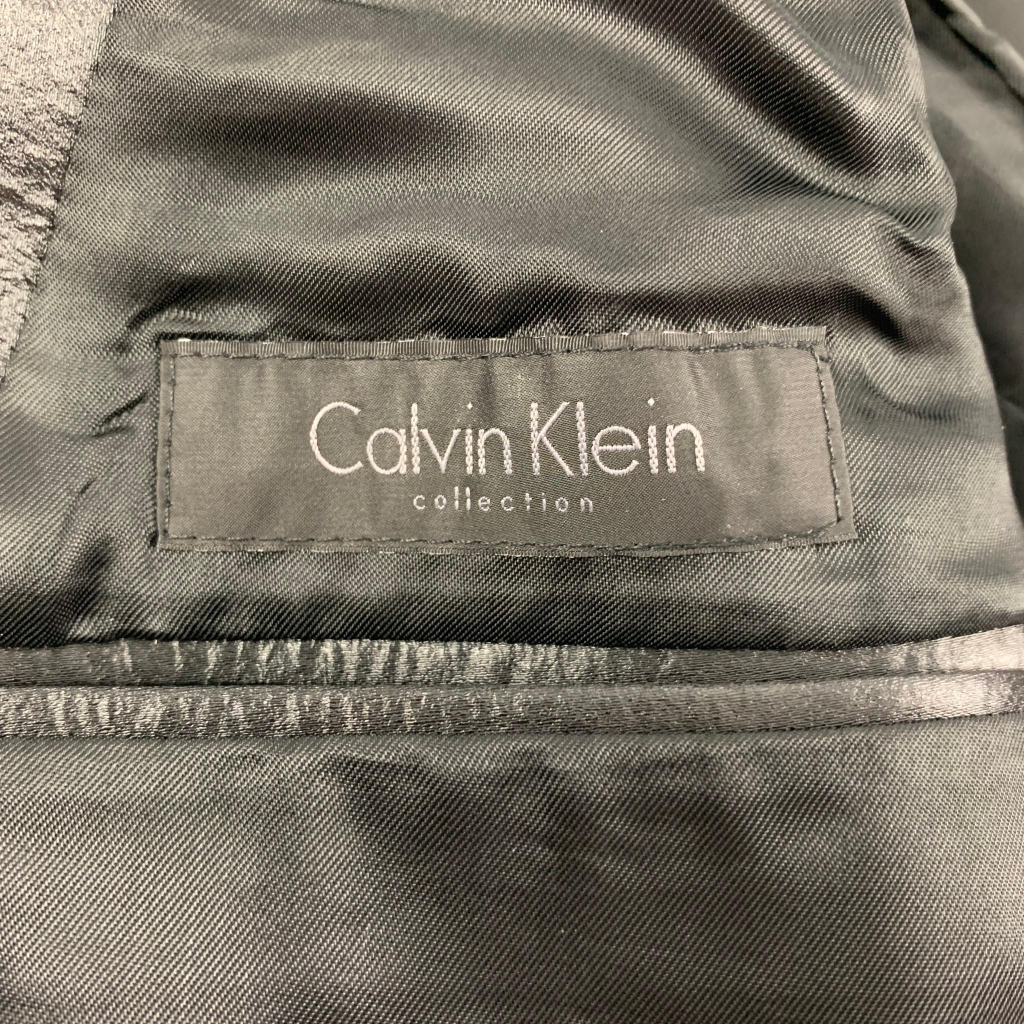 CALVIN KLEIN COLLECTION Size 36 Regular Black Textured Wool Sport Coat 4