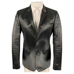CALVIN KLEIN COLLECTION Size 36 Regular Black Textured Wool Sport Coat