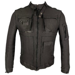 CALVIN KLEIN COLLECTION Size 38 Black Leather Motorcycle Jacket