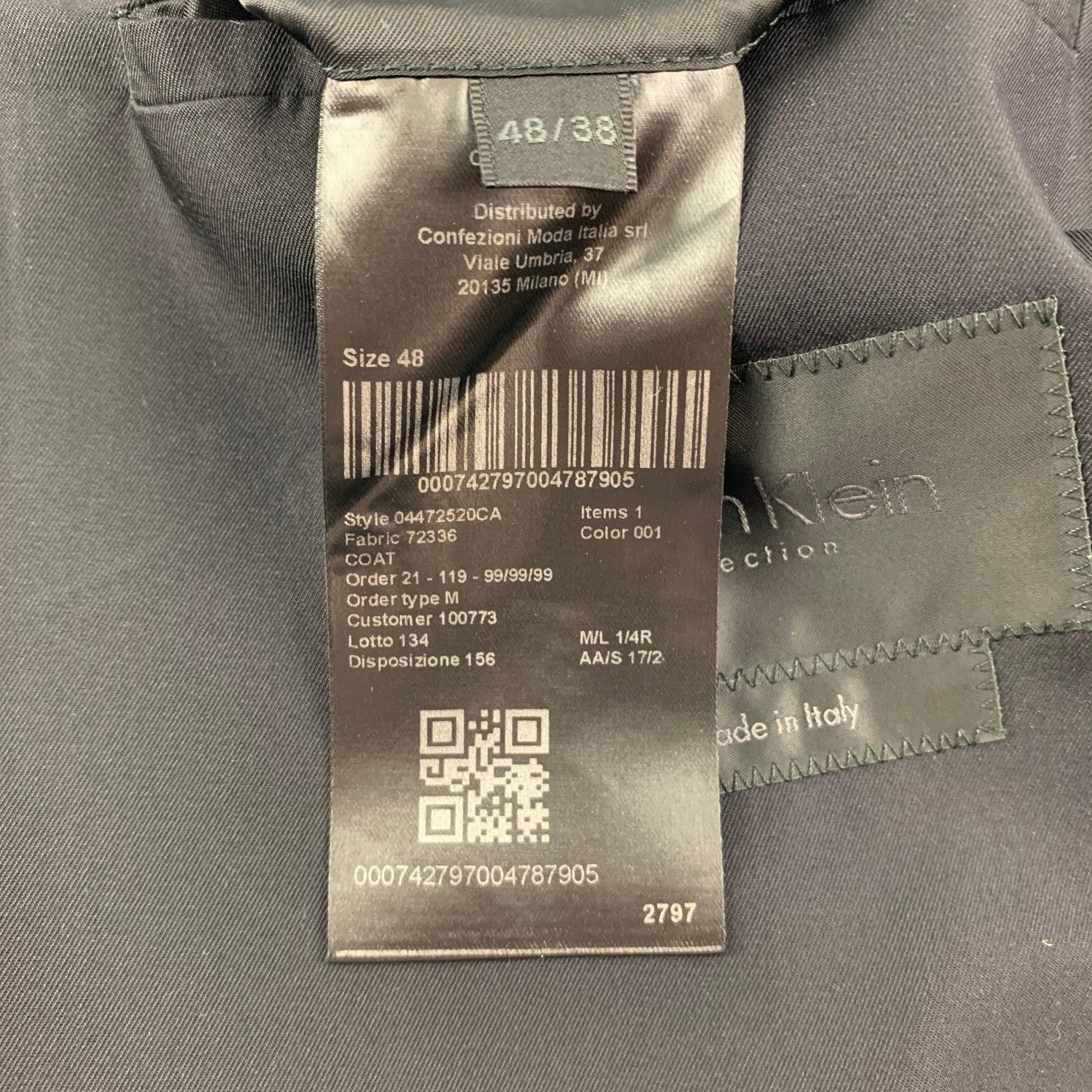 CALVIN KLEIN COLLECTION Size 38 Black Silk Lightweight Coat For Sale 3