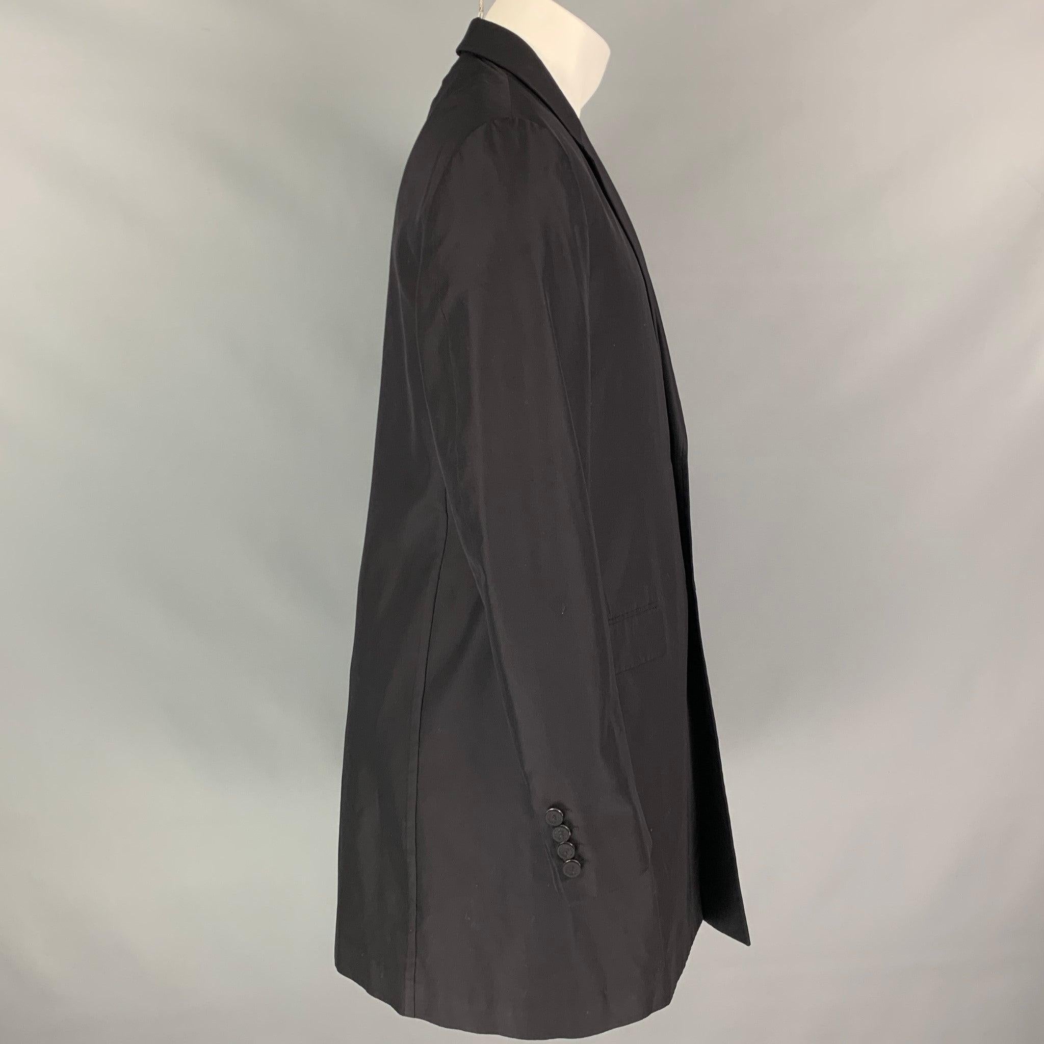 CALVIN KLEIN COLLECTION Größe 38 Schwarzer leichter Mantel aus Seide mit Notch-Revers in Schwarz Herren im Angebot