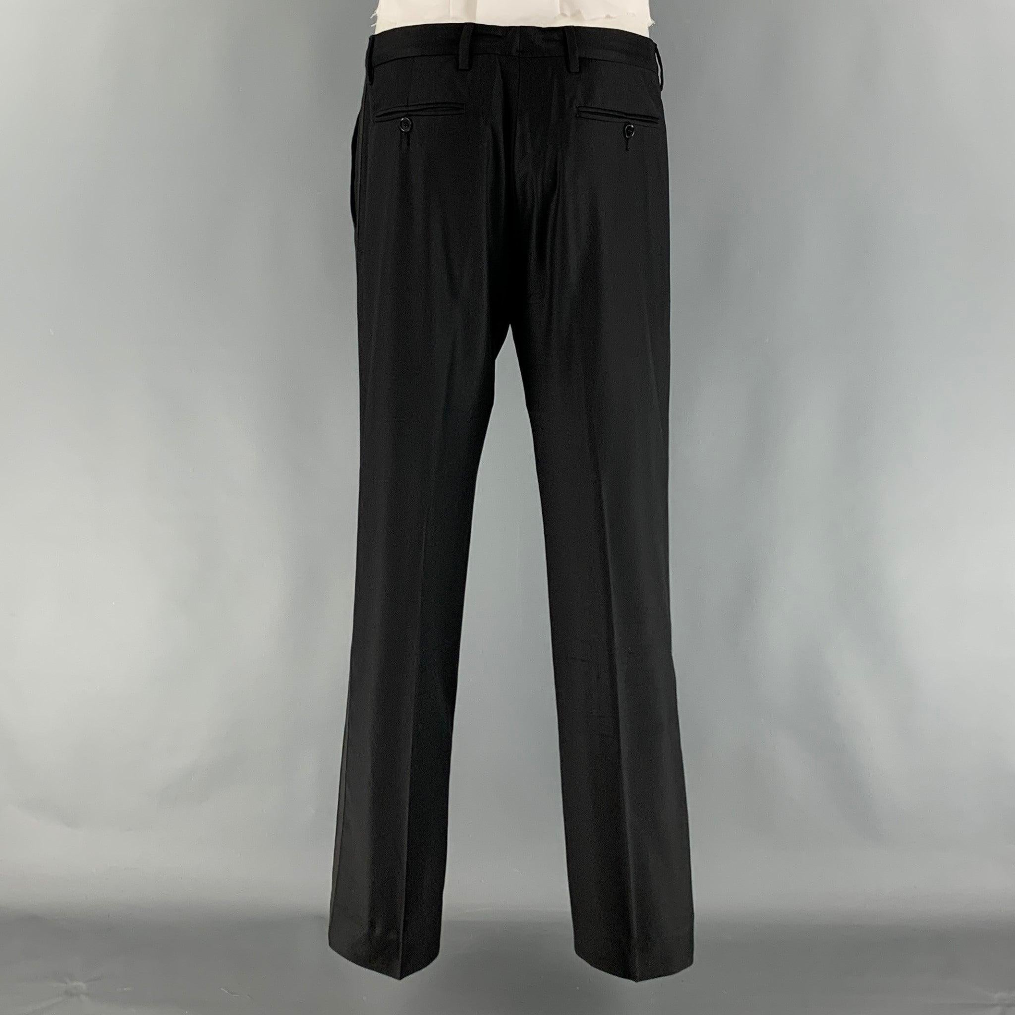 Calvin Klein Collection Taille 38 Tuxedo noir en laine unie avec revers à visière 32 32 en vente 2