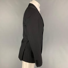 CALVIN KLEIN COLLECTION Size 38 Black Wool Notch Lapel Sport Coat