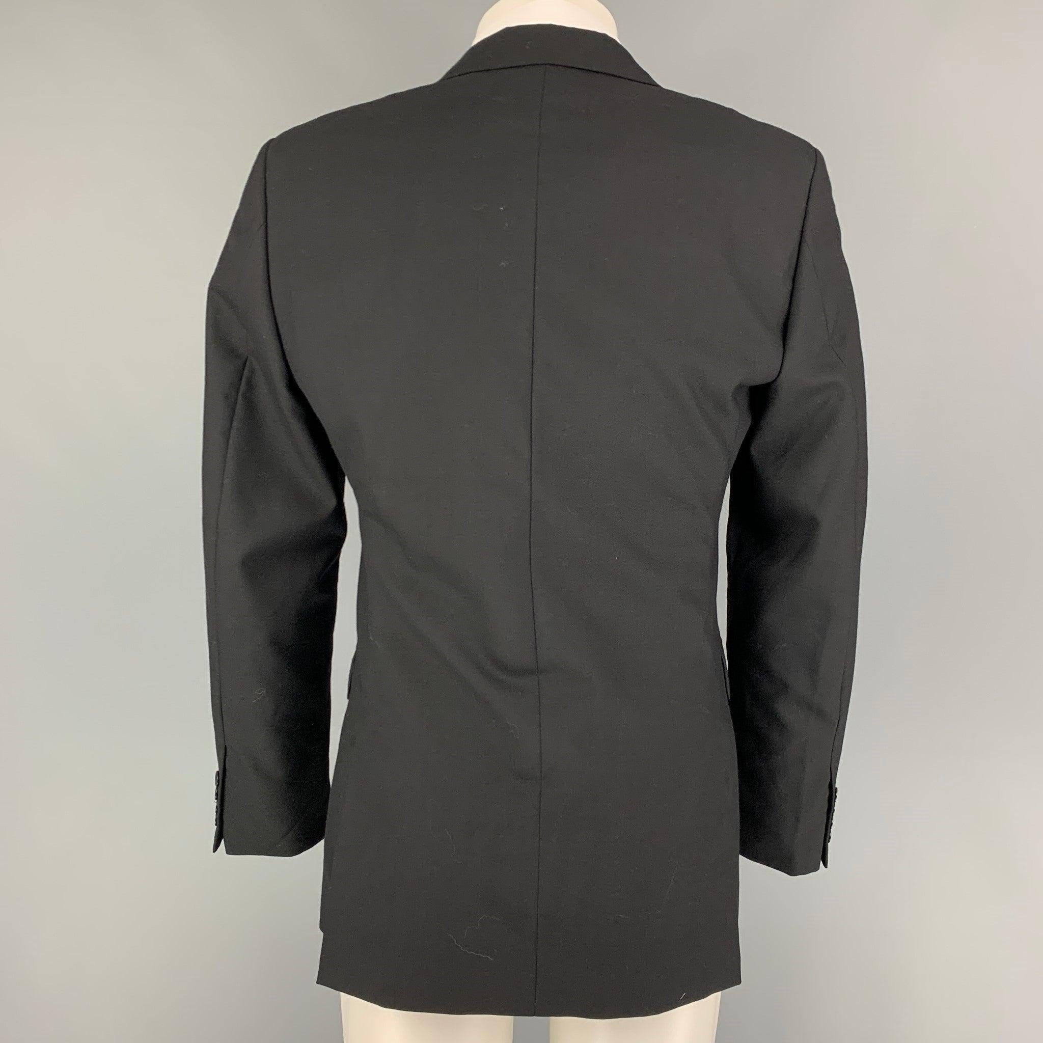 Men's CALVIN KLEIN COLLECTION Size 38 Black Wool Notch Lapel Sport Coat For Sale