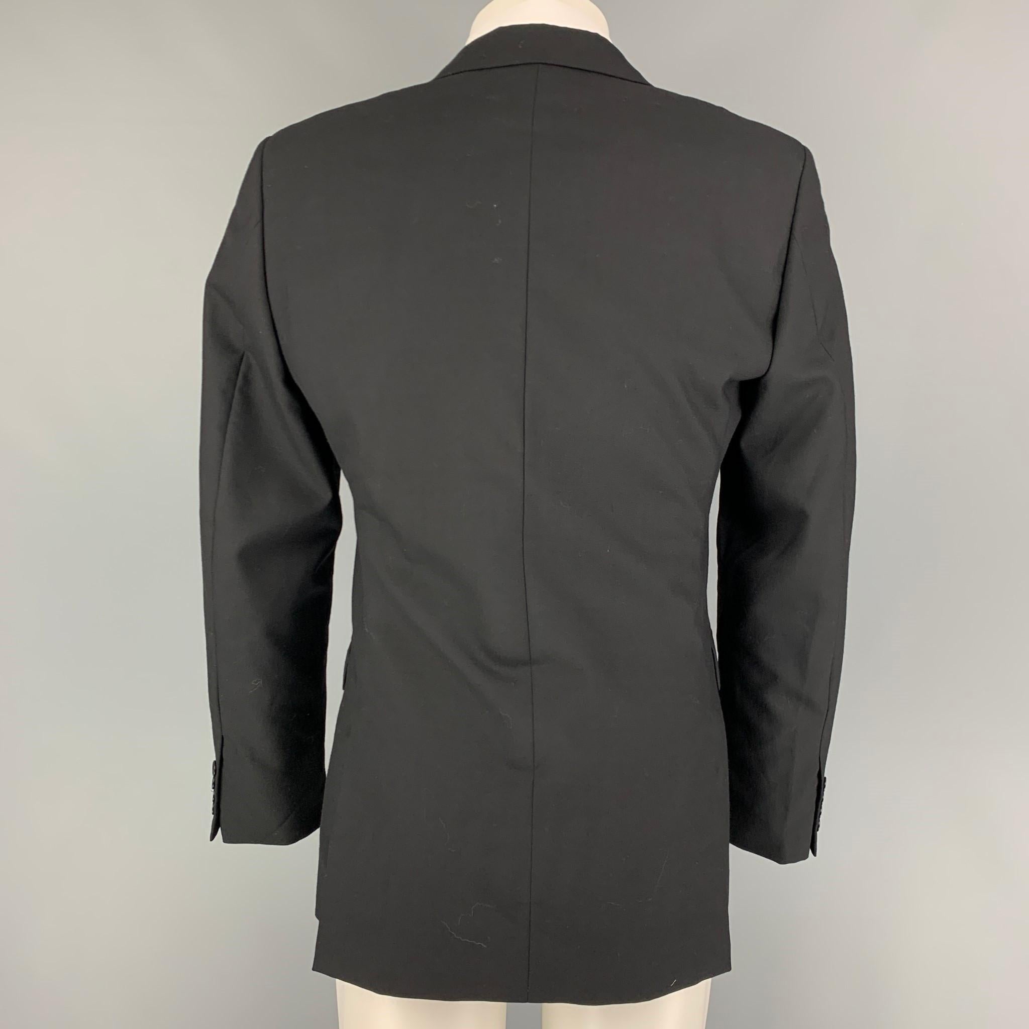 Men's CALVIN KLEIN COLLECTION Size 38 Black Wool Notch Lapel Sport Coat