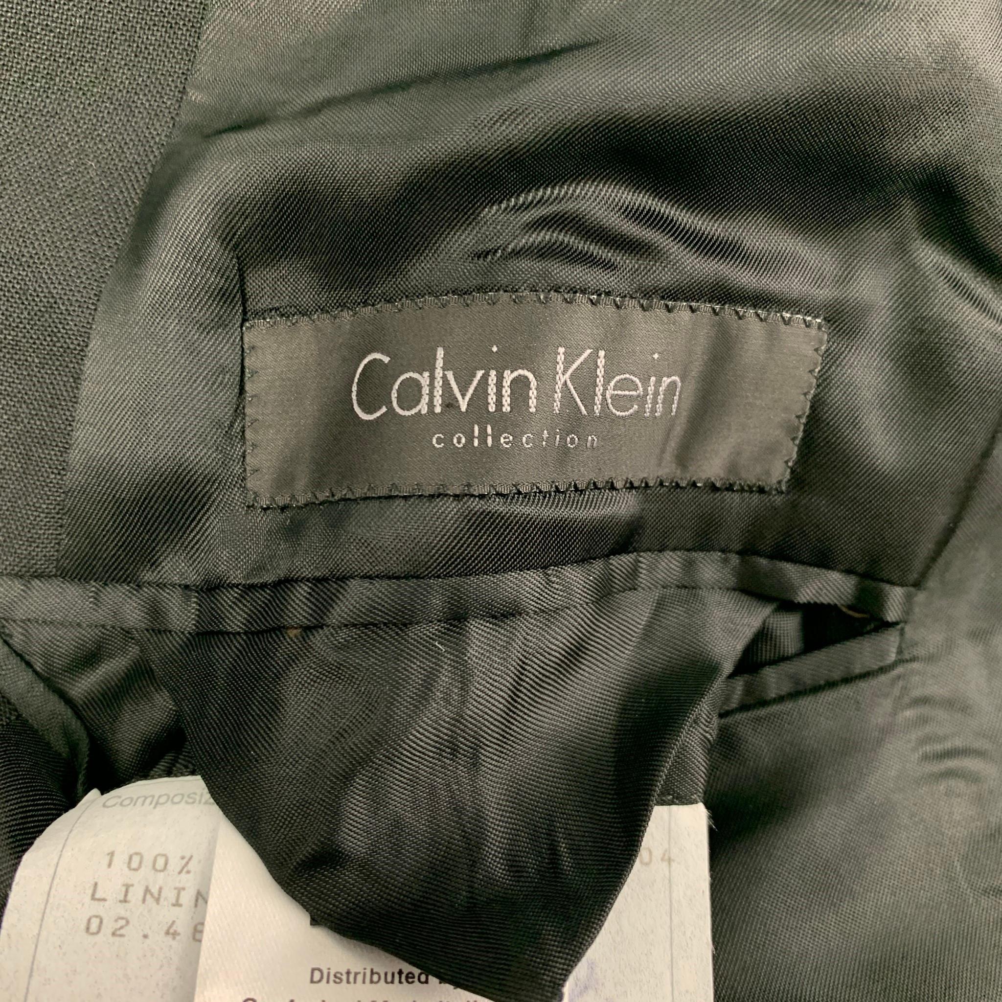 CALVIN KLEIN COLLECTION Size 38 Black Wool Notch Lapel Sport Coat 3
