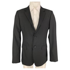 CALVIN KLEIN COLLECTION Size 38 Black Wool Notch Lapel Sport Coat