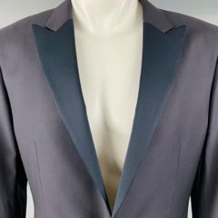 CALVIN KLEIN COLLECTION Size 38 Black Wool Peak Lapel Sport Coat