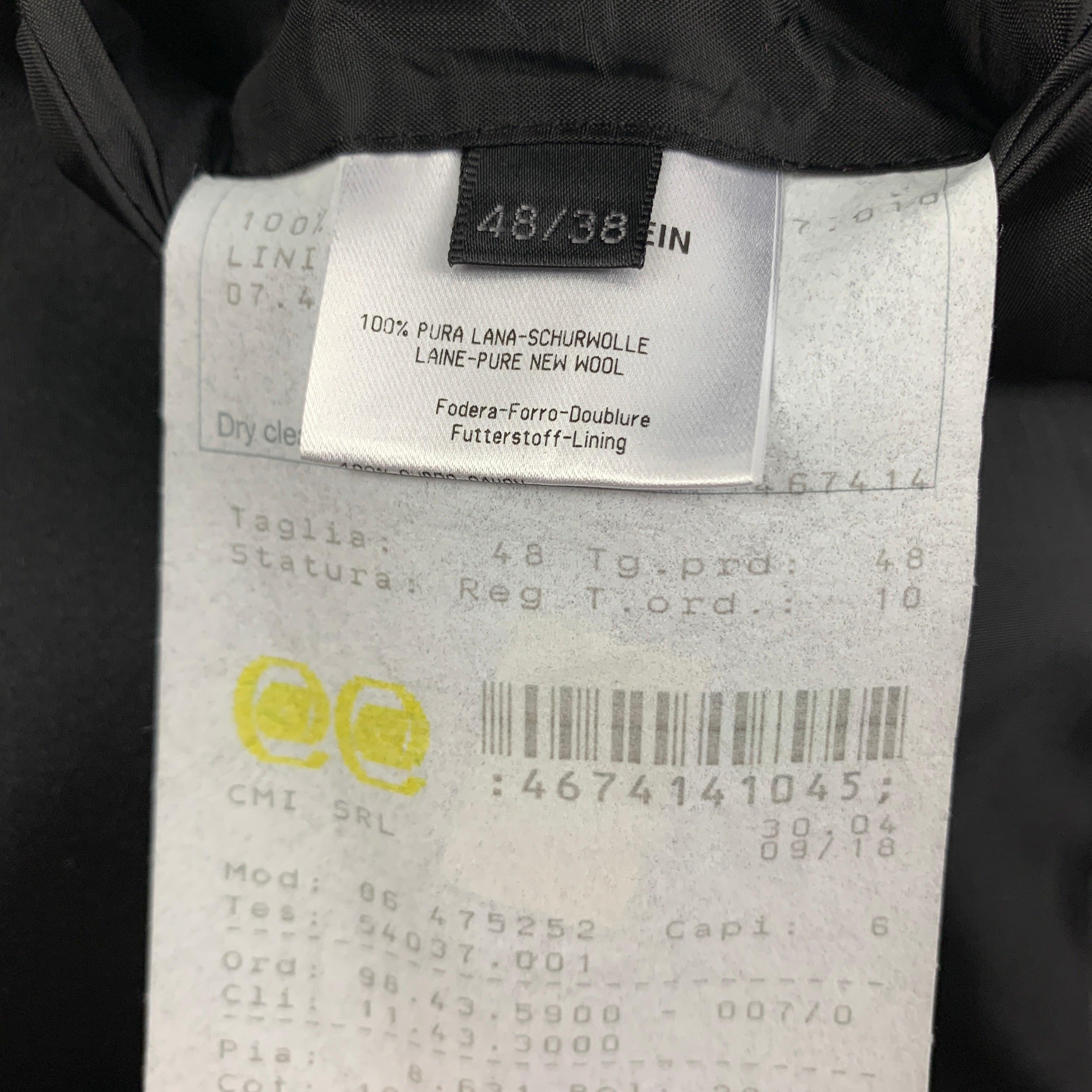 CALVIN KLEIN COLLECTION Talla 38 Abrigo negro de lana con solapa de pico en venta 2