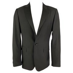 CALVIN KLEIN COLLECTION Size 38 Black Wool Peak Lapel Sport Coat