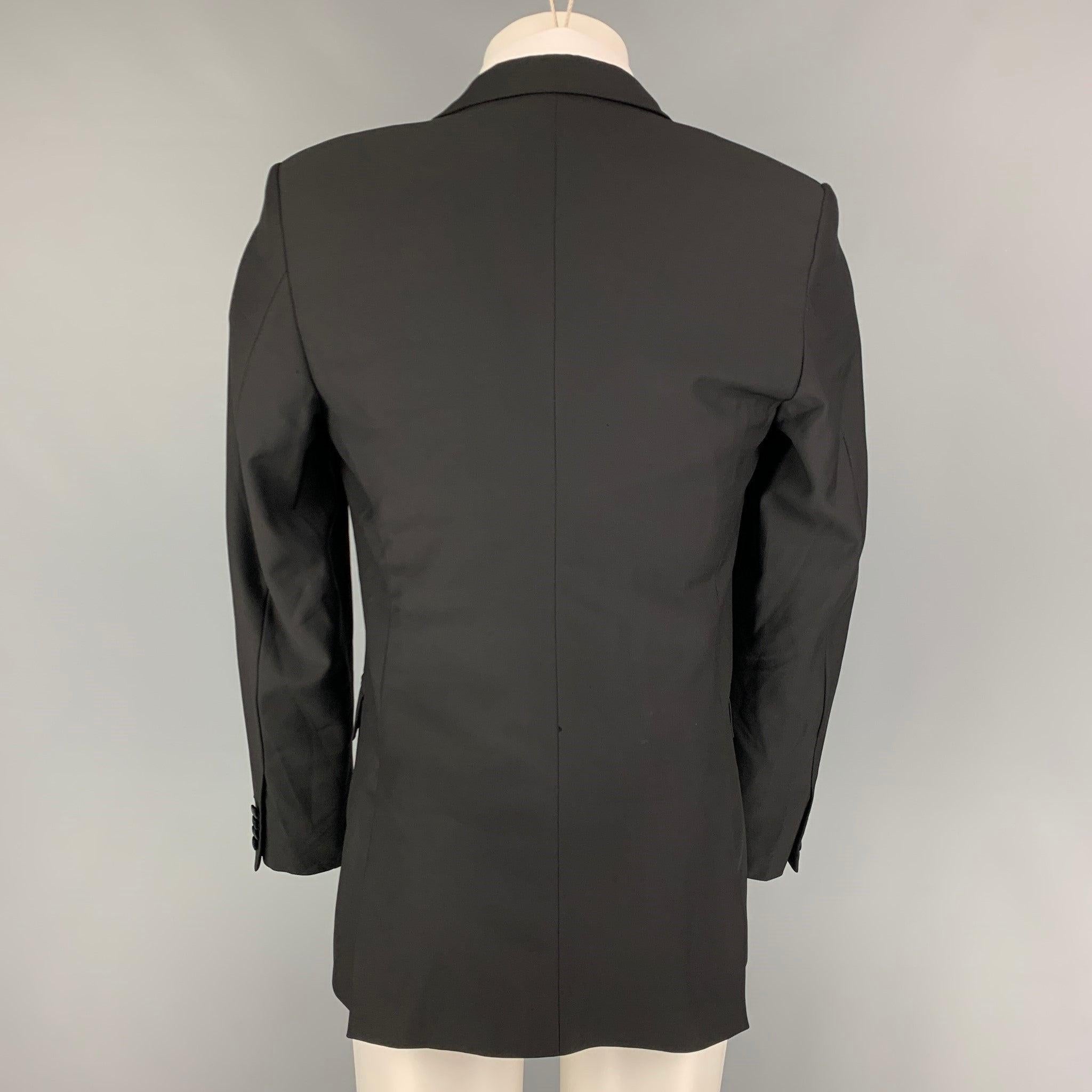Men's CALVIN KLEIN COLLECTION Size 38 Black Wool Tuxedo Sport Coat For Sale