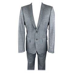 CALVIN KLEIN COLLECTION Size 38 Blue Heather Wool Notch Lapel Suit