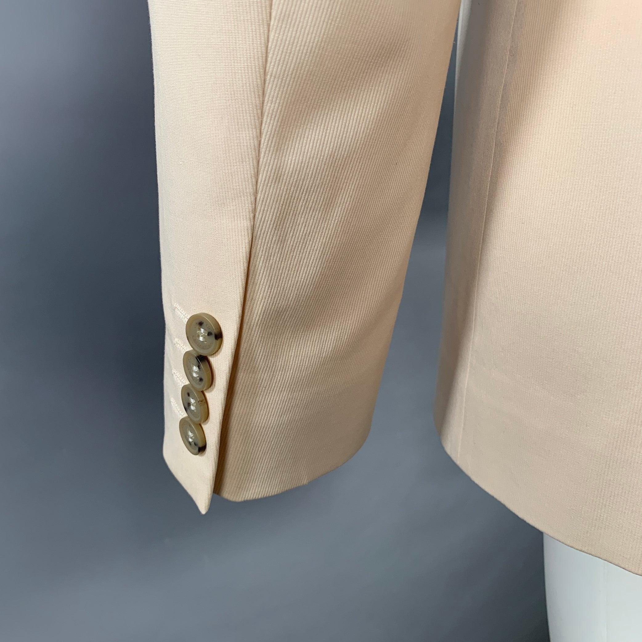 Men's CALVIN KLEIN COLLECTION Size 38 Cream Cotton Blend Notch Lapel Sport Coat For Sale
