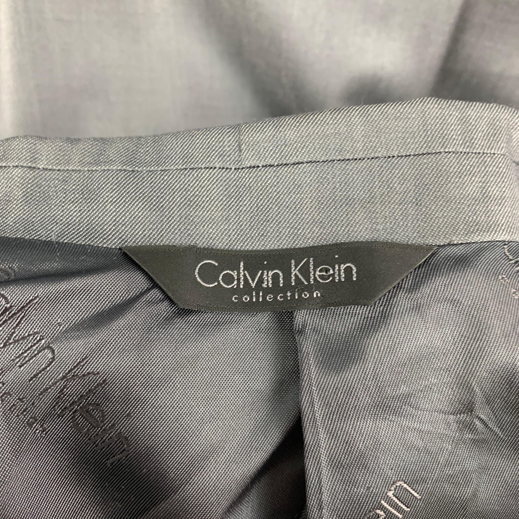 CALVIN KLEIN COLLECTION Size 38 Dark Gray Wool Notch Lapel Suit 7