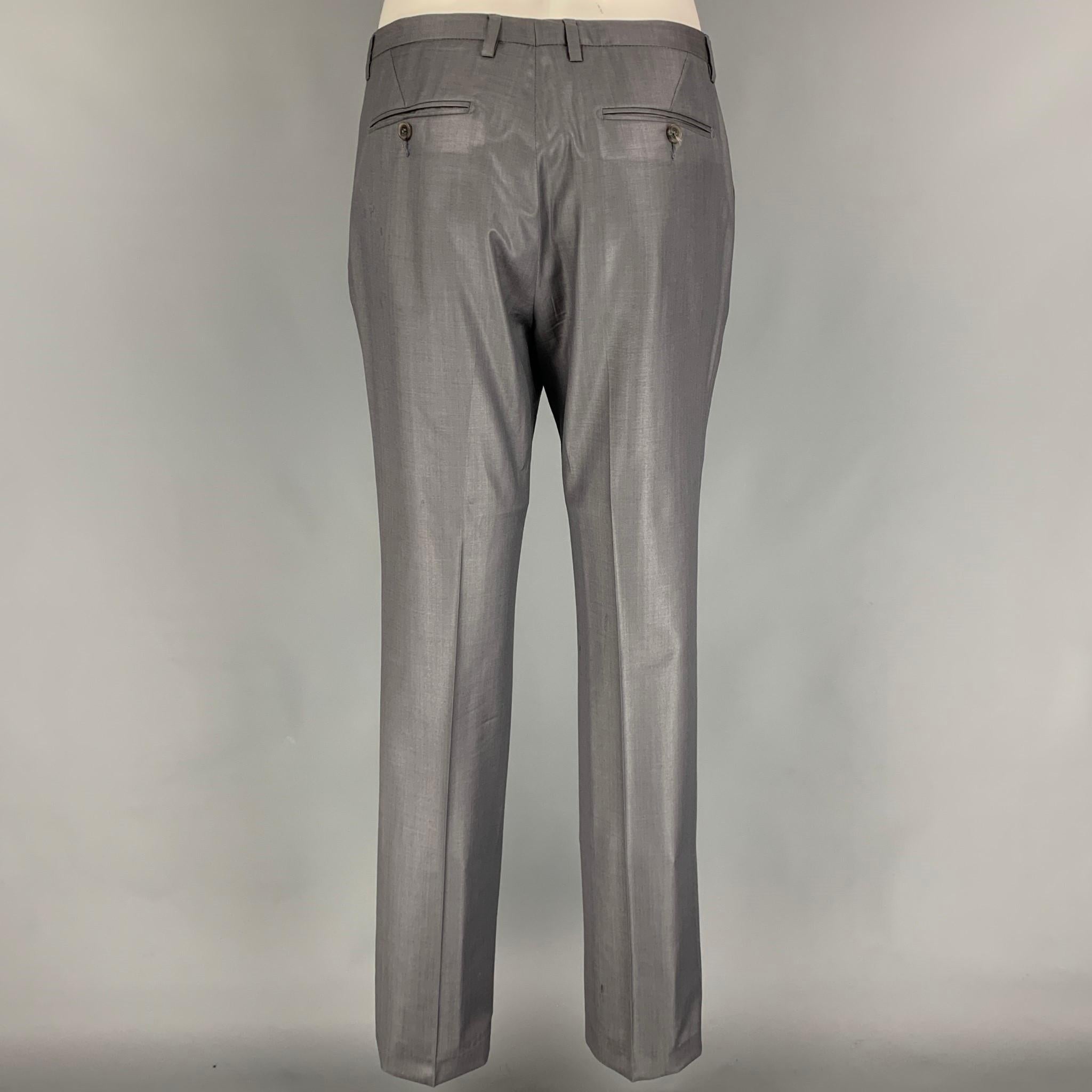 CALVIN KLEIN COLLECTION Size 38 Dark Gray Wool Notch Lapel Suit 3